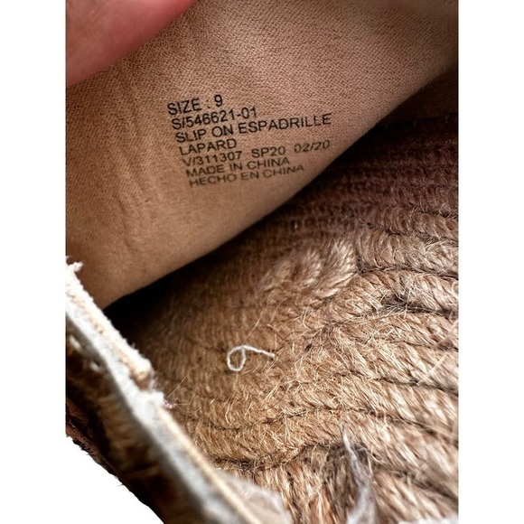 Gap Leopard Print Espadrille Mule Slide-On Flats Size 9 - Picture 9 of 12